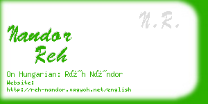 nandor reh business card